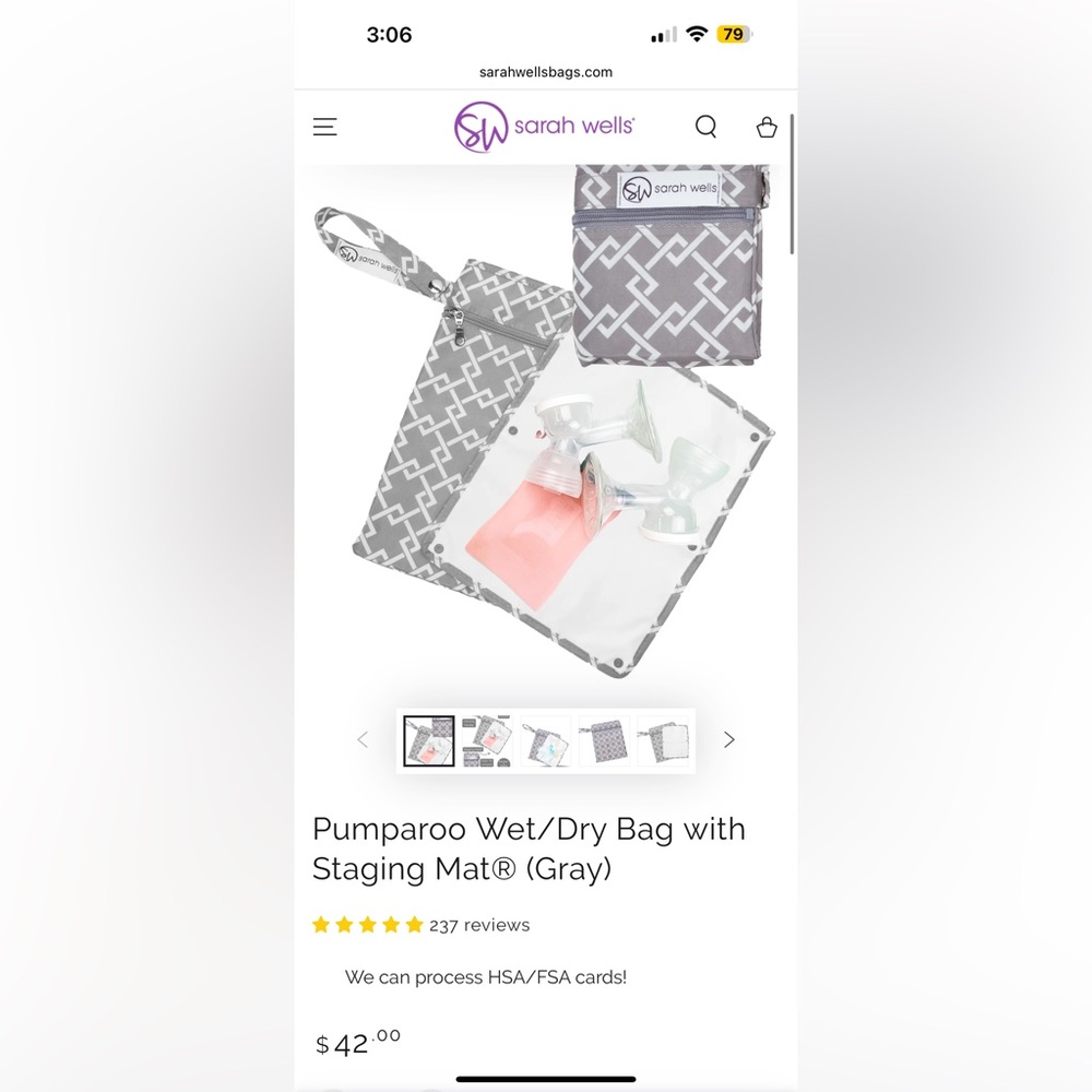 Sarah Wells Pumparoo Wet/Dry Bag with Staging Mat